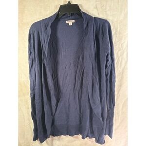 Merona Womens Navy Blue Open Front Cardigan Sweater Size Small Lightweight Knit